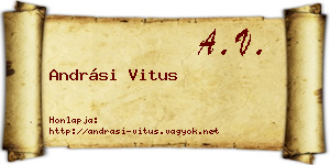 Andrási Vitus névjegykártya